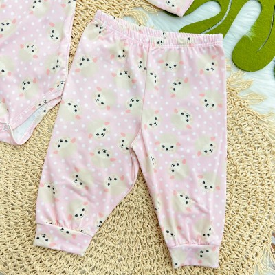 Conj. Body Manga Longa e Calça em Malha Térmica com Proteção UV50+- Ovelhinhas